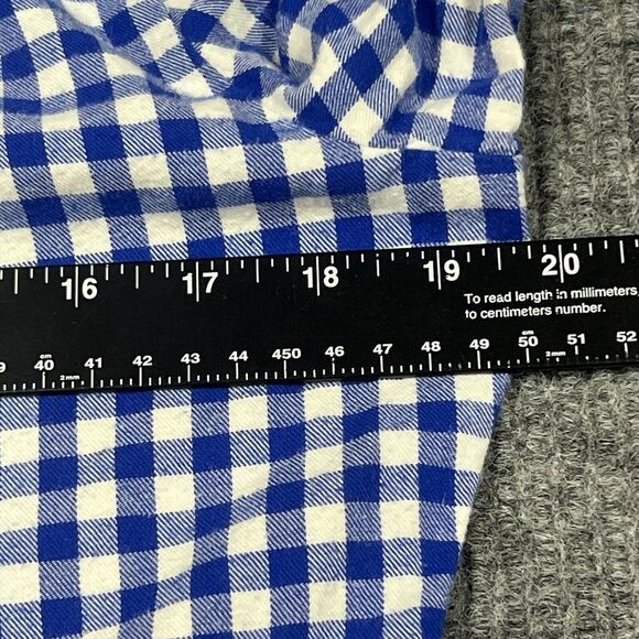 VTG Eddie Bauer Flannel Shirt Womens Medium Blue White Plaid Button Up Cotton - Picture 8 of 12